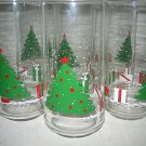 6 Christmas tree With presents Glass Tumblers Set  Excellent