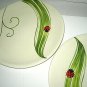 2-pc set  Pier 1 LADYBUG Earthenware Salad Luncheon Breakfast Plates Excellent