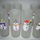 7 Dartington Designs Snowman FROSTED DRINKING GLASSES Tall Christmas   Nice