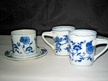 Blue Danube Japan Condiment Jam Jelly Jar W/plate 2 Mugs + free oval dish LOOK
