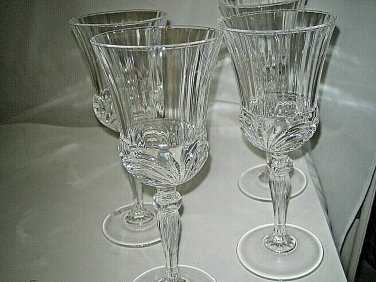 4-pc Royal Crystal Rock AUREA Wine Glasses 7 3/8" RCR Excellent More Available