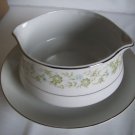 Royal Wentworth Pauline Gravy Boat Attached Underplate pattern 8695 silver trim