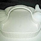 Williams Sonoma Woven Ceramic Basket Serving Tray Sugar Creamer Set 10x12