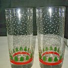 2 Waechtersbach Christmas Tree Highball Glasses Libbey Square snowflakes more av