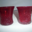 vintage 4 Overshot Glass Tumblers Cranberry Ruby Red Rare vintage 4 Overshot Glass Tumblers Cranberry Ruby Red Rare