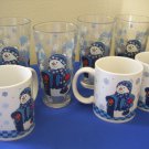 christmas holidays Snowmen Snowman 3  mugs + 4 Tall Glasses