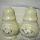 Pfaltzgraff HEIRLOOM Salt  Pepper Shakers Gray & white flowers