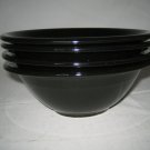 4 Baker Hart & Stuart Black Cereal Bowls   Stoneware Japan RARE