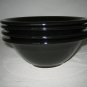 4 Baker Hart & Stuart Black Cereal Bowls   Stoneware Japan RARE