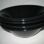 4 Baker Hart & Stuart Black Cereal Bowls   Stoneware Japan RARE