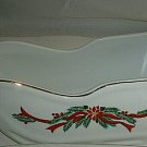 Poinsettia Ribbons Sleigh Shaped Gravy Boat  sauce bowl boat