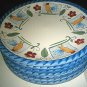 7-pc GIBSON EVERYDAY ROOSTER DINNER PLATES Rope Rim 10 3/4" Nice Design RARE