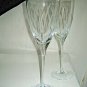 2-pc set Crystal Glass Calla Lily Cut Glass Etched Glass Wine Glass 9 3/4" RARE