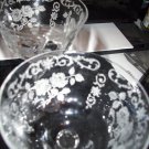 Stemware Etched Wine Glass Small Cordial Cut Flowers Leaves Roses