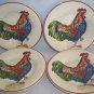 Tabletops Gallery Rancho Gallo Rooster Salad Plates 4-pc Hand Painted Excellent