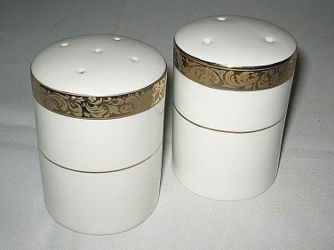 Gold Scroll by Florida Market Place China Salt and Pepper Shakers
