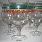4 Wine Water Goblet Glasses with flowers Excellent more available