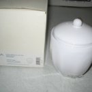 mikasa tyler florence chef`s white Sugar Bowl with Lid  rustic white new HTF