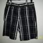 Quagmire Golf Shorts flat front Black plaid Women Short pant