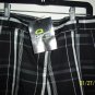 Quagmire Golf Shorts flat front Black plaid Women Short pant