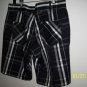 Quagmire Golf Shorts flat front Black plaid Women Short pant
