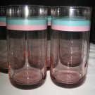 Pfaltzgraff JUNIPER Tumbler Glasses Red tint Glass  Set of 5  Excellent RARE