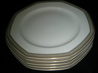 Mikasa Tudor Row dinner plates Y0080 Octagon Shape Excellent 5-pc lot