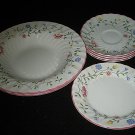 Johnson Brothers Summer Chintz Soup Bowl Bread/Butter Saucer 7-pc Excellent LOOK