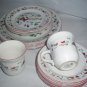 Farberware White Christmas Dinner Salad Saucers Cups Mugs Lot