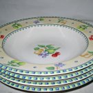 4 PTS International Interiors  Orchard Fruits Rimmed Soup Bowls