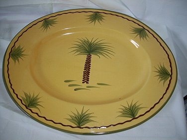 Large Oval Platter Palm Design by Z Gallerrie 19.5 " X 15 1/2" Serving Platter