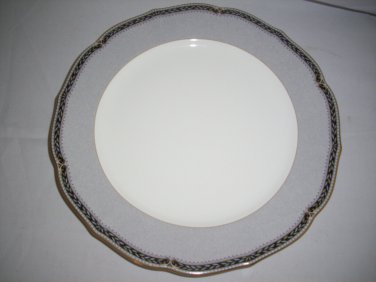 mikasa Deville Gray chop plate cap29 round platter Gold trim Japan 12 " D