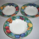 3 Victoria Beale FORBIDDEN FRUIT Rimmed Soup Bowls 8 1/2 " D  Excellent