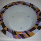 XL Glass Bowl Food Safe Deco Colour Creations Timeless Serenity Tania Bricel 19"