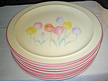 7 Sango Springtime 252180 Dinner Plates 10 1/2"