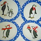 TAG Set of 4 Penguin Appetizer Dessert Plates 8” Never Used LOOK