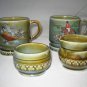 Wade Shamrock 4-pc set Ireland Fox Hunt Pheasant mini creamer sugar LOOK