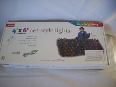 NOMA 150-Light Multi Net-Style Color lights 4' x 6' never used Tested work 100%