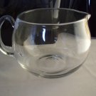 Vintage mid century wide Mouth glass pitcher applied handle