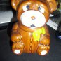 Brown Glazed Ceramic Honey Bear Pot Bowl server   5 1/4 tall X 3 3/4