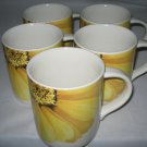 Mikasa Tuscan Flower CW426 Mug Cup Sunflower ironstone 5-pc Excellent RARE