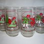 4 Holly Hobbie  Coca Cola Christmas Holiday Tumblers  1977