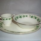Vintage Homer Laughlin Green Ivy Vegetable Bowl HLC39 Scallop Oval Platter Sugar Vintage Homer Laughlin Green Ivy Vegetable Bowl HLC39 Scallop Oval Platter Sugar