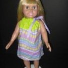 Bright colored drawstring dress for American Girl