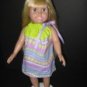 Bright colored drawstring dress for American Girl