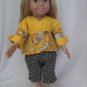Gold and grey capri picnic outfit for American Girl