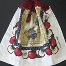 Red rooster and apples kitchen towel