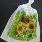 Green and gold sunflower kitchen towel