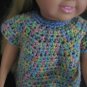 Crocheted multi-color and blue dress