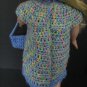 Crocheted multi-color and blue dress